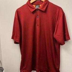 NikeGolf Men's Large Red Dri-Fit Polo Shirt - EMC Embroidered